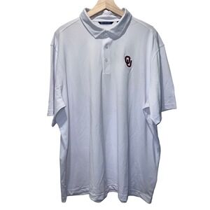 Men's Cutter‎ & Buck White Oklahoma Sooners Prospect Eco Textured Stretch Polo